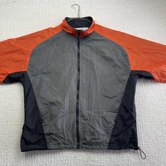 VTG Y2K Reebok Sport Tech Windbreaker Shell Orange / Grey Size L Full Zip - Picture 7 of 16